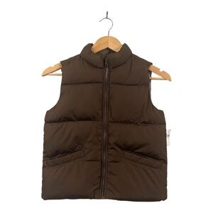 Old Navy Boys Brown Full Zip Puffer Vest S(6-7) NWT